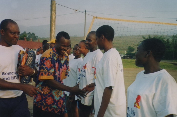 Volleyball game with the military in Bamenda to raise awareness about HIV and AIDS