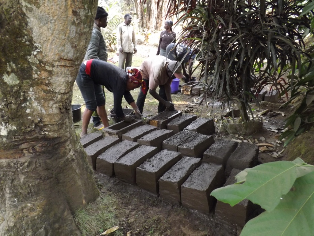 Women making blocks