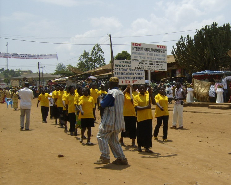 Marching in Wum on Women's day